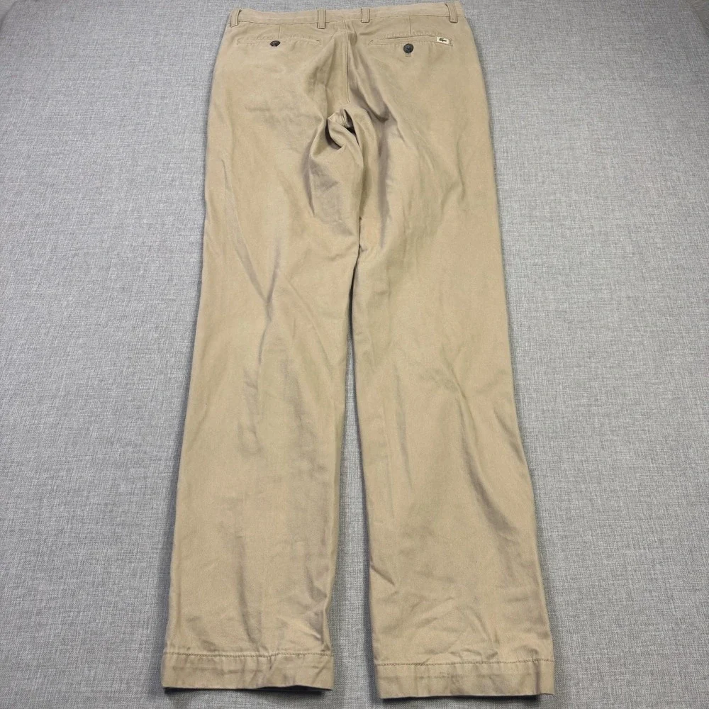 Lacoste Pants Mens 32x32 Beige Chino Regular Fit Zip Fly Flat Front Pockets
